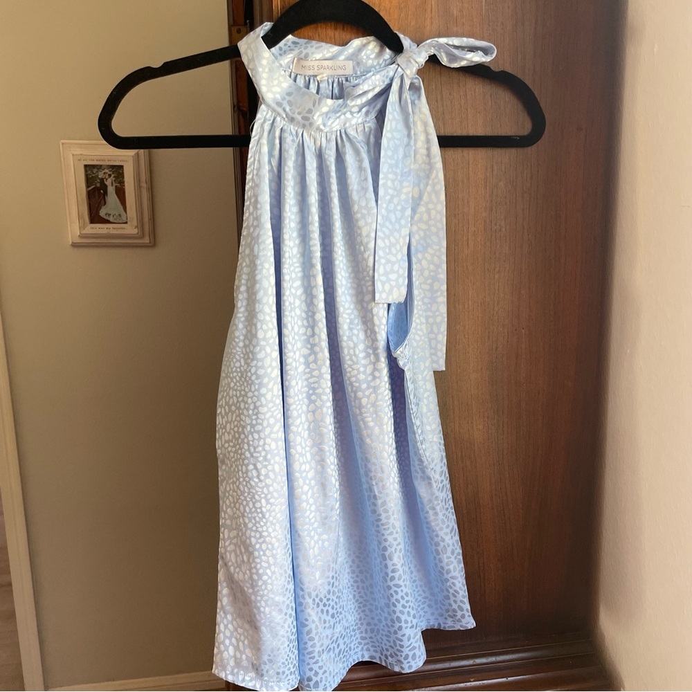 Miss Sparkling Light Blue Sleeveless halter top